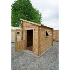 Abri Adossé 5,96m² PLUS Madriers 28mm Traités Marron Gardy Shelter -Jardin Extérieur abri adosse 596m plus madriers 28mm traites marron gardy shelter 2