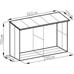 Abri Buches En Métal Anthracite 6 Stères X-metal -Jardin Extérieur abri buches en metal anthracite 6 steres x metal 4