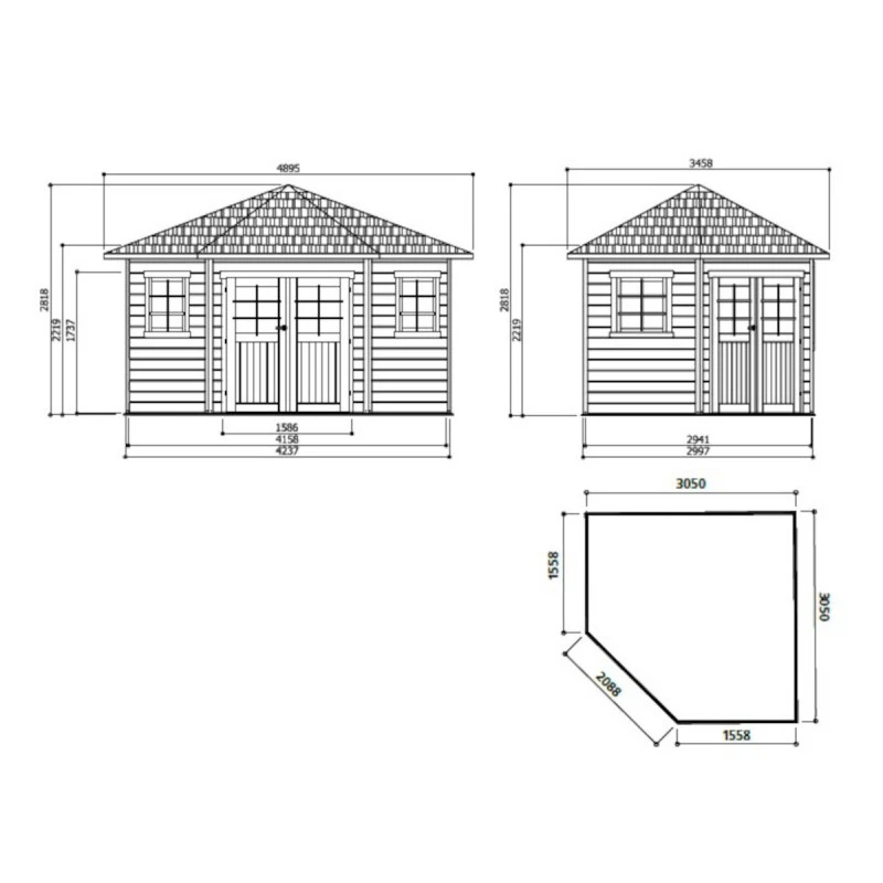 Abri D'angle 7,88m² Nancy En Bois Massif PEFC 28mm + Shingles - SOLID 4 Abri D'angle 7,88m² Nancy En Bois Massif PEFC 28mm + Shingles - SOLID – Image 2