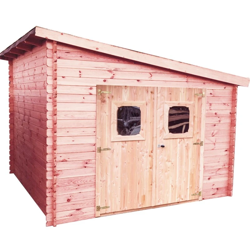 Abri En Douglas 28mm DANUBE 9,86m² Toit Monopente + Couverture Onduline- HABRITA 4 Abri En Douglas 28mm DANUBE 9,86m² Toit Monopente + Couverture Onduline- HABRITA – Image 2