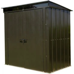 Abri De Jardin 2,55m² Monopente En Acier Galvanisé Noir Avec Toit Skylight Spacemaker -Jardin Extérieur abri de jardin 255m monopente en acier galvanise noir avec toit skylight spacemaker 5