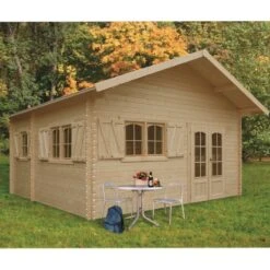 Abri De Jardin 25,81m² En Sapin Blanc FSC 40mm WEEKEND + Shingles Rouges - SOLID