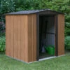 Abri De Jardin 2,93m² Toit Double Pente En Acier Galvanisé Aspect Bois Spacemaker -Jardin Extérieur abri de jardin 293m toit double pente en acier galvanise aspect bois spacemaker