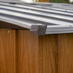 Abri De Jardin 2,93m² Toit Double Pente En Acier Galvanisé Aspect Bois Spacemaker -Jardin Extérieur abri de jardin 293m toit double pente en acier galvanise aspect bois spacemaker 4