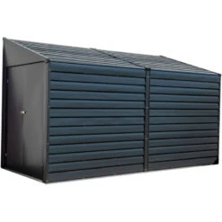 Abri De Jardin 3,5m² Adossé En Acier Galvanisé Anthracite Spacemaker -Jardin Extérieur abri de jardin 35m adosse en acier galvanise anthracite spacemaker 2