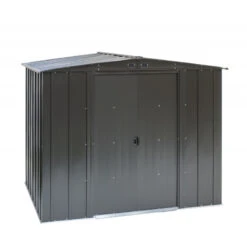 Abri De Jardin 4,58m² Toit Double Pente En Acier Galvanisé Noir Onyx Spacemaker -Jardin Extérieur abri de jardin 458m toit double pente en acier galvanise noir onyx spacemaker 5