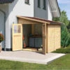 Abri De Jardin Adossé En Bois Certifié 4,18m² Bomlitz 2 - Karibu -Jardin Extérieur abri de jardin adosse en bois certifie 418m bomlitz 2 karibu
