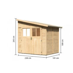 Abri De Jardin Adossé En Bois Certifié 4,18m² Bomlitz 2 - Karibu -Jardin Extérieur abri de jardin adosse en bois certifie 418m bomlitz 2 karibu 2