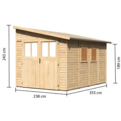 Abri De Jardin Adossé En Bois Certifié 8,27m² Bomlitz 4 - Karibu -Jardin Extérieur abri de jardin adosse en bois certifie 827m bomlitz 4 karibu 2