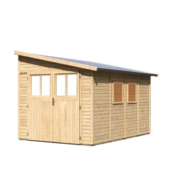 Abri De Jardin Adossé En Bois Certifié 8,27m² Bomlitz 4 - Karibu -Jardin Extérieur abri de jardin adosse en bois certifie 827m bomlitz 4 karibu 3