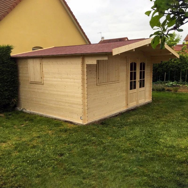 Abri De Jardin 19.98m² En Sapin Blanc FSC 40mm CHAMONIX IV + Shingles Rouges - SOLID 4 Abri De Jardin 19.98m² En Sapin Blanc FSC 40mm CHAMONIX IV + Shingles Rouges - SOLID – Image 2