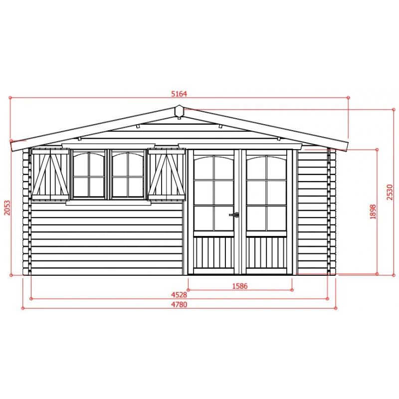 Abri De Jardin 19.98m² En Sapin Blanc FSC 40mm CHAMONIX IV + Shingles Rouges - SOLID 6 Abri De Jardin 19.98m² En Sapin Blanc FSC 40mm CHAMONIX IV + Shingles Rouges - SOLID – Image 4