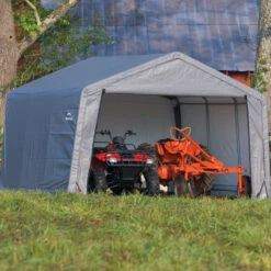 Abri De Jardin Démontable 13m² En Acier Et Polyéthylène Gris – Shelter Logic -Jardin Extérieur abri de jardin demontable 13m en acier et polyethylene gris shelter logic 3