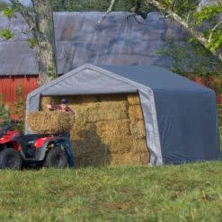 Abri De Jardin Démontable 13m² En Acier Et Polyéthylène Gris – Shelter Logic -Jardin Extérieur abri de jardin demontable 13m en acier et polyethylene gris shelter logic 5