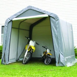 Abri De Jardin Démontable 5,76m² En Acier Et Polyéthylène Gris – Shelter Logic -Jardin Extérieur abri de jardin demontable 576m en acier et polyethylene gris shelter logic 2