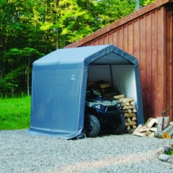 Abri De Jardin Démontable 5,76m² En Acier Et Polyéthylène Gris – Shelter Logic -Jardin Extérieur abri de jardin demontable 576m en acier et polyethylene gris shelter logic 3