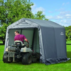 Abri De Jardin Démontable 5,76m² En Acier Et Polyéthylène Gris – Shelter Logic -Jardin Extérieur abri de jardin demontable 576m en acier et polyethylene gris shelter logic 5