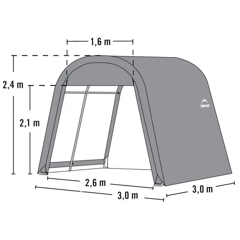 Abri De Jardin Démontable 9m² à Toit Arrondi En Acier Et Polyéthylène Gris – Shelter Logic 8 Abri De Jardin Démontable 9m² à Toit Arrondi En Acier Et Polyéthylène Gris – Shelter Logic – Image 6
