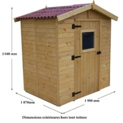 Abri De Jardin En Bois 2,56m² - Panneaux 16mm + Plancher -Jardin Extérieur abri de jardin en bois 256m panneaux 16mm plancher 4