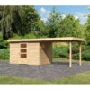 Abri De Jardin En Bois 6,55m² Avec Appentis De 2,80 M Freiburg 4 - Karibu -Jardin Extérieur abri de jardin en bois 655m avec appentis de 280 m freiburg 4 karibu