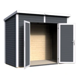 Abri De Jardin En Bois Anthracite 3,49m² Skur 2 + Plancher – Baltic -Jardin Extérieur abri de jardin en bois anthracite 349m skur 2 plancher baltic 2