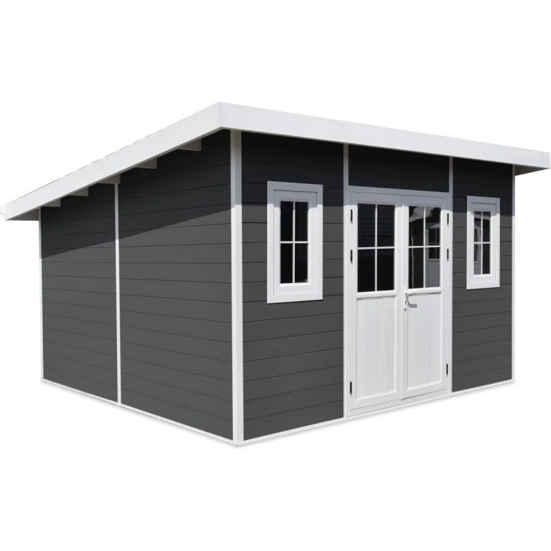 Abri De Jardin En Bois Composite 28mm Anthracite 14,90m² PREMIUM Toit Plat - Woodlife Garden 4 Abri De Jardin En Bois Composite 28mm Anthracite 14,90m² PREMIUM Toit Plat - Woodlife Garden – Image 2