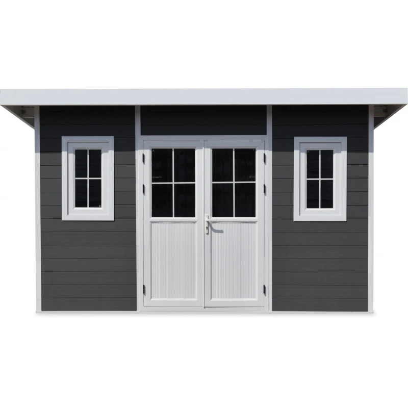 Abri De Jardin En Bois Composite 28mm Anthracite 14,90m² PREMIUM Toit Plat - Woodlife Garden 5 Abri De Jardin En Bois Composite 28mm Anthracite 14,90m² PREMIUM Toit Plat - Woodlife Garden – Image 3
