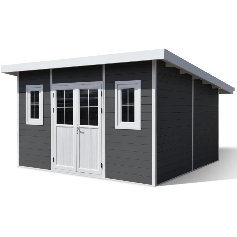 Abri De Jardin En Bois Composite 28mm Anthracite 14,90m² PREMIUM Toit Plat - Woodlife Garden 3 Abri De Jardin En Bois Composite 28mm Anthracite 14,90m² PREMIUM Toit Plat - Woodlife Garden