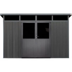 Abri De Jardin En Bois Composite 28mm Anthracite 8,09m² WINSTON Skylight - Woodlife Garden