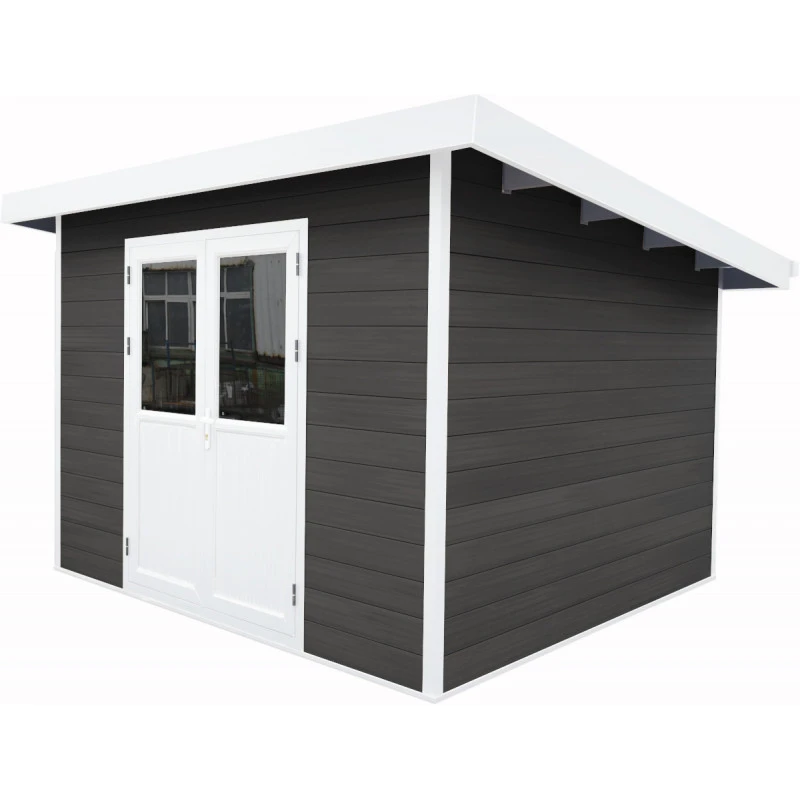Abri De Jardin En Bois Composite 28mm Anthracite 9m² PREMIUM Toit Plat - Woodlife Garden 4 Abri De Jardin En Bois Composite 28mm Anthracite 9m² PREMIUM Toit Plat - Woodlife Garden – Image 2