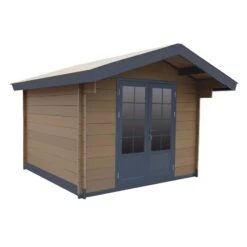 Abri De Jardin En Bois Composite 28mm Bois Vieilli 14,44m² Double Porte Alu Et Double Vitrage - WoodLife Garden -Jardin Extérieur abri de jardin en bois composite 28mm bois vieilli 1444m double porte alu et double vitrage woodlife 2