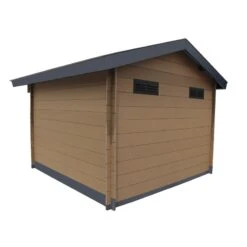 Abri De Jardin En Bois Composite 28mm Bois Vieilli 14,44m² Double Porte Alu Et Double Vitrage - WoodLife Garden -Jardin Extérieur abri de jardin en bois composite 28mm bois vieilli 1444m double porte alu et double vitrage woodlife 4