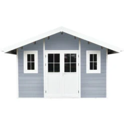 Abri De Jardin En Bois Composite 28mm Gris Clair 10,71m² PREMIUM - Woodlife Garden -Jardin Extérieur abri de jardin en bois composite 28mm gris clair 1071m premium woodlife garden 2
