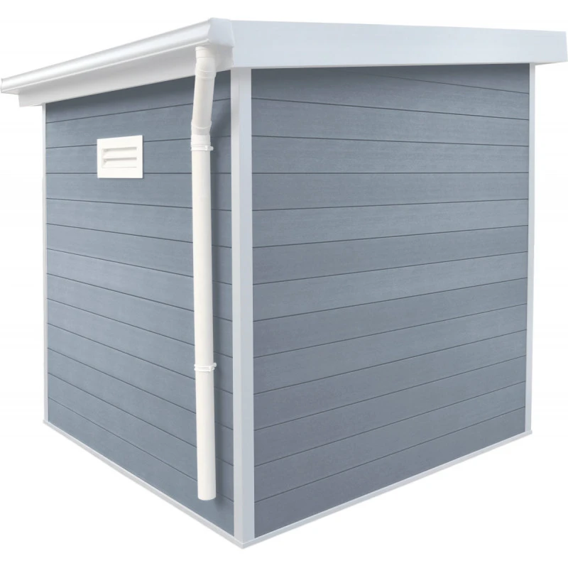 Abri De Jardin En Bois Composite 28mm Gris Clair 4,41m² PREMIUM Toit Plat - Woodlife Garden 5 Abri De Jardin En Bois Composite 28mm Gris Clair 4,41m² PREMIUM Toit Plat - Woodlife Garden – Image 3