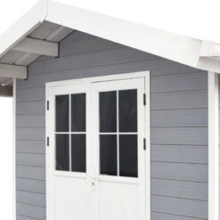 Abri De Jardin En Bois Composite 28mm Gris Clair 7,78m² PREMIUM - Woodlife Garden -Jardin Extérieur abri de jardin en bois composite 28mm gris clair 778m premium woodlife garden 3