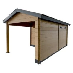 Abri De Jardin En Bois Composite Bois Vieilli 9m² + 9m² Terrasse - Woodlife Garden -Jardin Extérieur abri de jardin en bois composite bois vieilli 9m 9m terrasse woodlife 4