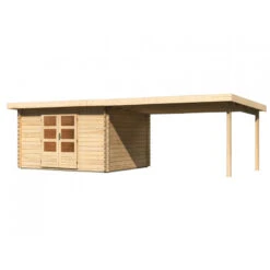 Abri De Jardin En Bois Massif 10,60m² Bastrup 7 Avec Appentis 400cm – Karibu -Jardin Extérieur abri de jardin en bois massif 1060m bastrup 7 avec appentis 400cm woodfeeling 3