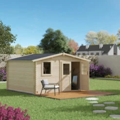 Abri De Jardin En Bois Massif 13,9m² TANA – Madriers 28mm – Forest Style -Jardin Extérieur abri de jardin en bois massif 139m tana madriers 28mm forest style 2