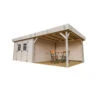 Abri De Jardin En Bois Massif 20,64m² Avec Terrasse – Madriers 28mm – Toiture En Bac Acier – Habrita -Jardin Extérieur abri de jardin en bois massif 2064m avec terrasse madriers 28mm toiture en bac acier habrita