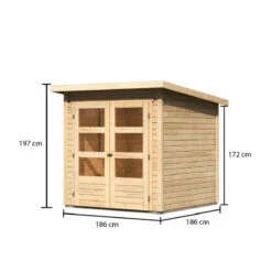 Abri De Jardin En Bois Massif 3,46m² Stockach 2 – Karibu -Jardin Extérieur abri de jardin en bois massif 346m stockach 2 woodfeeling 1