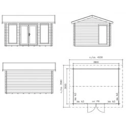 Abri De Jardin En Bois Massif 34mm Olos 11,7m² + Plancher – Luoman -Jardin Extérieur abri de jardin en bois massif 34mm olos 117m plancher luoman 4