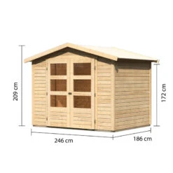 Abri De Jardin En Bois Massif 4,57m² Amberg 3 – Karibu -Jardin Extérieur abri de jardin en bois massif 457m amberg 3 woodfeeling 1