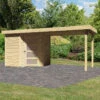 Abri De Jardin En Bois Massif 4,62m² Schwandorf 3 Avec Appentis 280cm – Karibu -Jardin Extérieur abri de jardin en bois massif 462m schwandorf 3 avec appentis 280cm woodfeeling