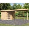 Abri De Jardin En Bois Massif 5,95m² Schwandorf 5 Avec Appentis 280cm – Karibu -Jardin Extérieur abri de jardin en bois massif 595m schwandorf 5 avec appentis 280cm woodfeeling