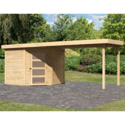 Abri De Jardin En Bois Massif 5,95m² Schwandorf 5 Avec Appentis 280cm – Karibu