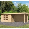 Abri De Jardin En Bois Massif 6,55m² Askola 4 Avec Appentis 280cm Et Paroi Arrière – Karibu -Jardin Extérieur abri de jardin en bois massif 655m askola 4 avec appentis 280cm et paroi arriere woodfeeling