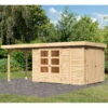 Abri De Jardin En Bois Massif 7,85m² Retola 4 Avec Armoire Intégrée Et Appentis 240cm – Karibu 1 Abri De Jardin En Bois Massif 7,85m² Retola 4 Avec Armoire Intégrée Et Appentis 240cm – Karibu -Jardin Extérieur abri de jardin en bois massif 785m retola 4 avec armoire integree et appentis 240cm woodfeeling