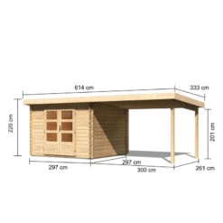 Abri De Jardin En Bois Massif 8,82m² Bastrup 5 Avec Appentis 300cm – Karibu 9 Abri De Jardin En Bois Massif 8,82m² Bastrup 5 Avec Appentis 300cm – Karibu -Jardin Extérieur abri de jardin en bois massif 882m bastrup 5 avec appentis 300cm woodfeeling 1