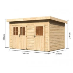 Abri De Jardin En Bois Massif 8,88m² Avec Cloison Intérieure Tintrup – Karibu -Jardin Extérieur abri de jardin en bois massif 888m avec cloison interieure tintrup woodfeeling 2