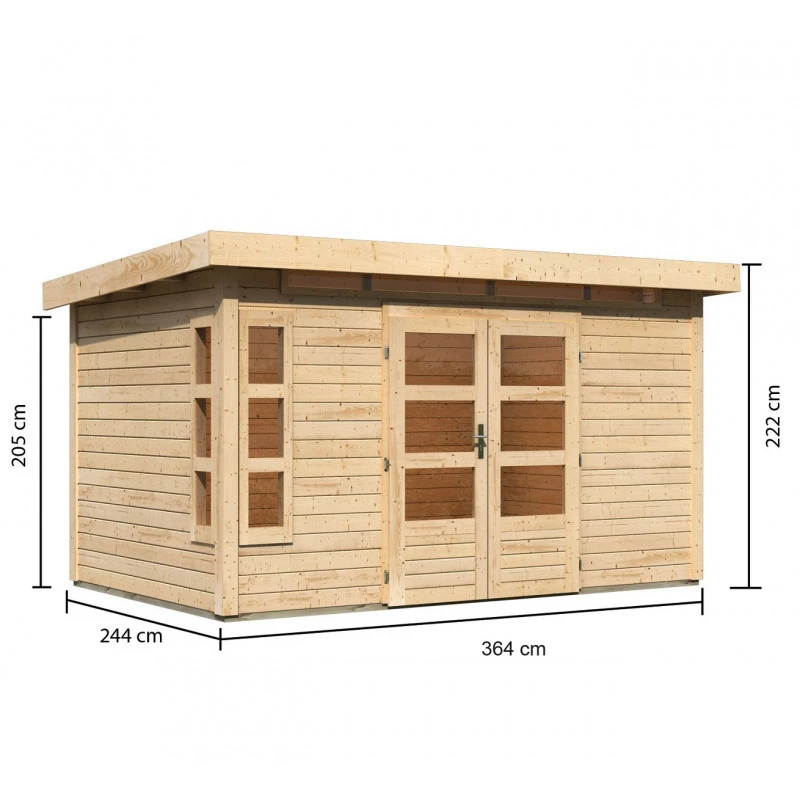Abri De Jardin En Bois Massif 8,88m² Kastorf 7 – Karibu 6 Abri De Jardin En Bois Massif 8,88m² Kastorf 7 – Karibu – Image 4